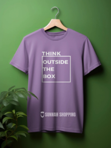 Think Outside The Box Round Neck Oversized Half Sleeve T-Shirts