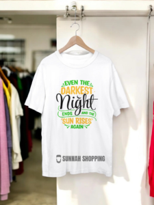 Darkest Night Ends Round Neck Oversized Half Sleeve T-Shirts