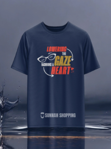 Lowering Gaze Fashions Heart Round Neck Half Sleeve T-Shirts