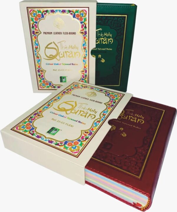 The Holy Quran Colour Coded Tajweed Rules 13 Lines 23CC Flexi with Slip Case