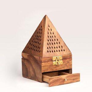 Incense Wooden Stand with Draw Dhoop