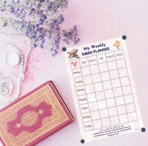 Magnetic Weekly Surah Planner with free dry-erase marker