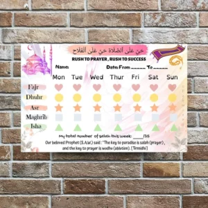 Magnetic Salah Tracker with free dry-erase marker