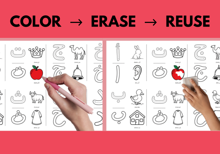 Arabic Alphabet Colouring Roll | Fun & Reusable Learn Arabic Activity for Kids