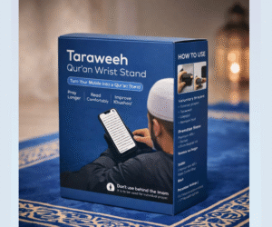 Qiyam Band – Taraweeh Qur’an Wrist Stand (Hands-Free Mobile Qur’an Reading Support)