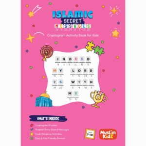 Islamic secret messages cryptogram puzzle activity book for Muslim children to learn and play
