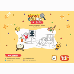 Spot color and land Islamic daily routine activity book for kids with fun learning exercises