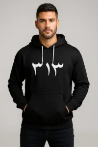 313 printed Urdu hoodie in 350 GSM premium heavyweight fabric – Islamic streetwear for Muslims