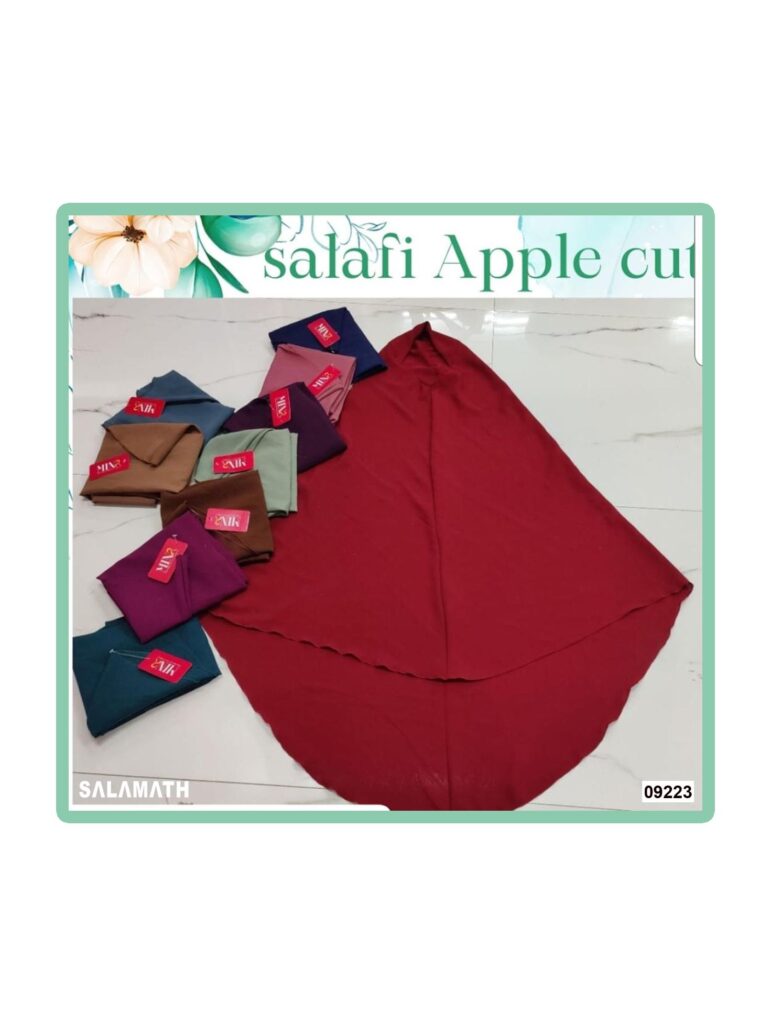 Salafi Style Apple Cut Makana with Bottle Detail – Ladies Hijab Head Scarf, Size XXL | Muslim Women