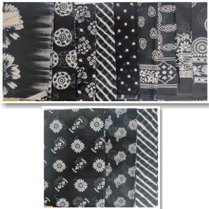 Ladies Cotton Shawl in Black & White – 2.25 m Hijab Scarf Dupatta for Muslim Women