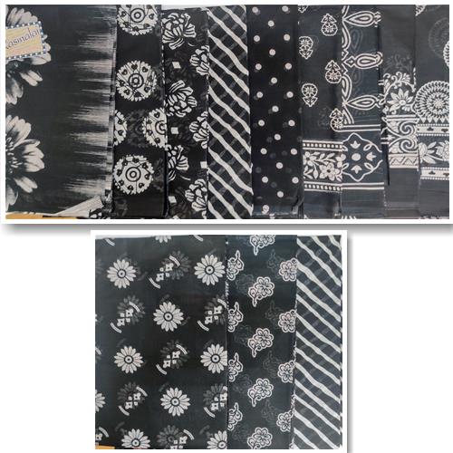 Ladies Cotton Shawl in Black & White – 2.25 m Hijab Scarf Dupatta for Muslim Women